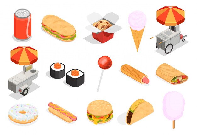 Street Food Icons Set