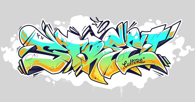 Graffiti Inschrift Im Vandalenstil Protestnachricht Premium Vektor