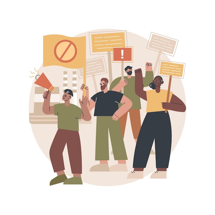 Kostenlose Vektor streikaktion abstrakte illustration