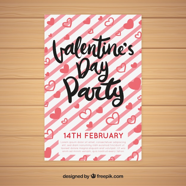 Stripes valentinstag party poster