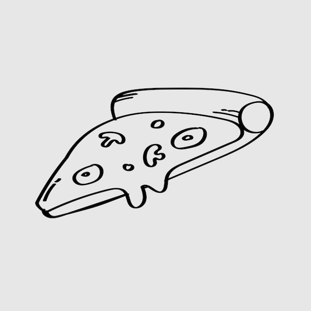 Kostenloser Vektor stück pizza-doodle-vektor