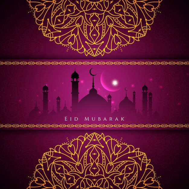 Stylish religiösen eid mubarak hintergrund