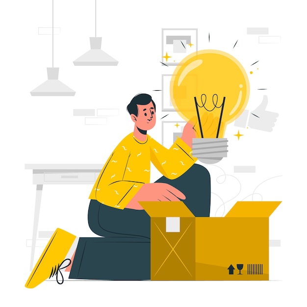 Suche nach brillanten ideen konzept illustration