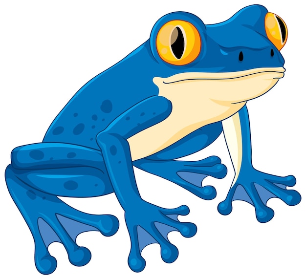 Kostenloser Vektor süße blaue frosch-cartoon-vektor-illustration