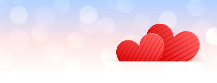 Kostenlose Vektor süße liebesherzen für valentinstag-banner