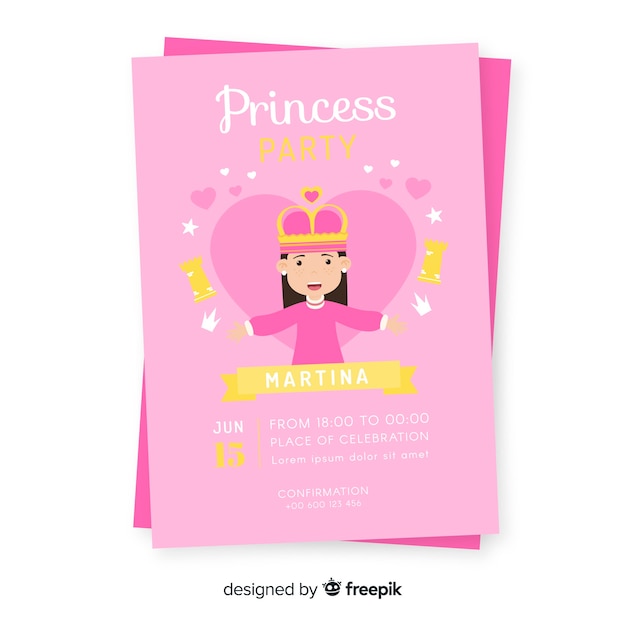 Süße prinzessin party einladung