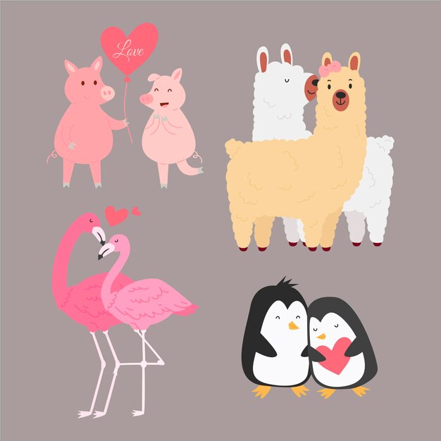 Süßes Tierpaar des Valentinstags
