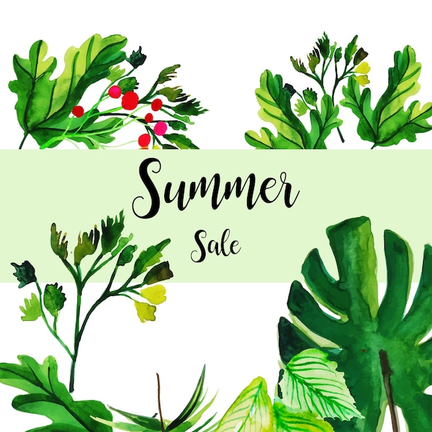 Summer Sale Grün Weißer Hintergrund Professionelle Banner Mehrzweck-Design Free Vector