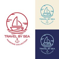Summer travel design - segelboot. maritime sammlung abbildung