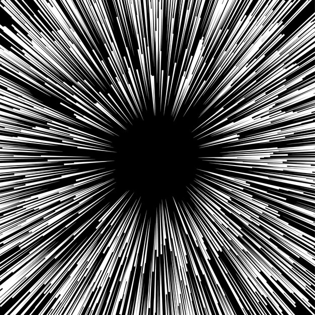 Sun Star Burst monochrome radiale Strahllinie Hintergrund abstrakte Anime-Grafikgeschwindigkeitsrahmen-Bewegungsaktion und Explosion