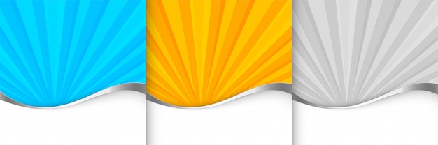 Sunburst Hintergrundschablone im orange blauen und grauen Schatten