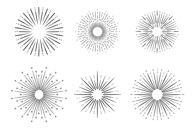 Sunburst-Kollektion handgezeichnet hand