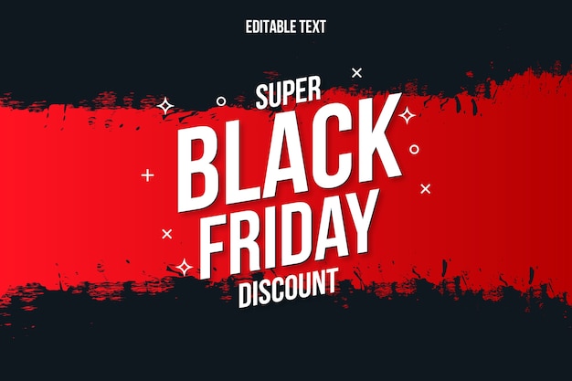 Super Black Friday Discount Banner mit rotem Pinselstrich