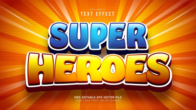 Super Heroes Cartoon Texteffekt