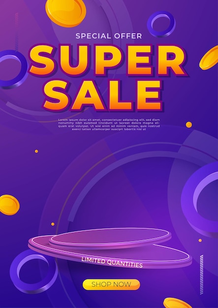 Super-sale-banner-template-design für web oder soziale medien