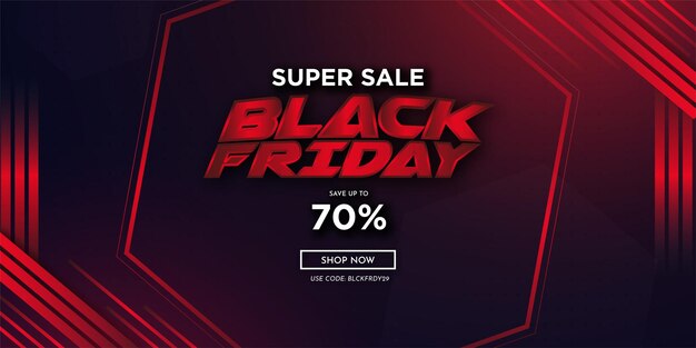 Super Sale schwarzer Freitag Hintergrund mit abstrakten roten Formen
