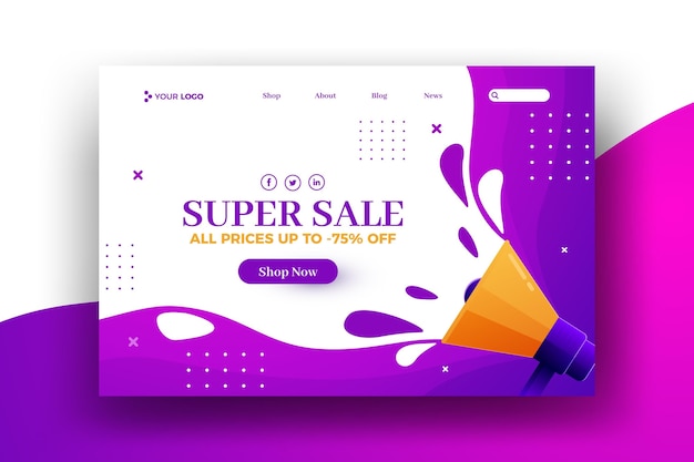 Super sommer sale web landing page