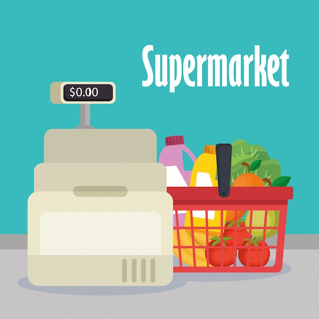 Kostenloser Vektor supermarkt lebensmittel stellen icons