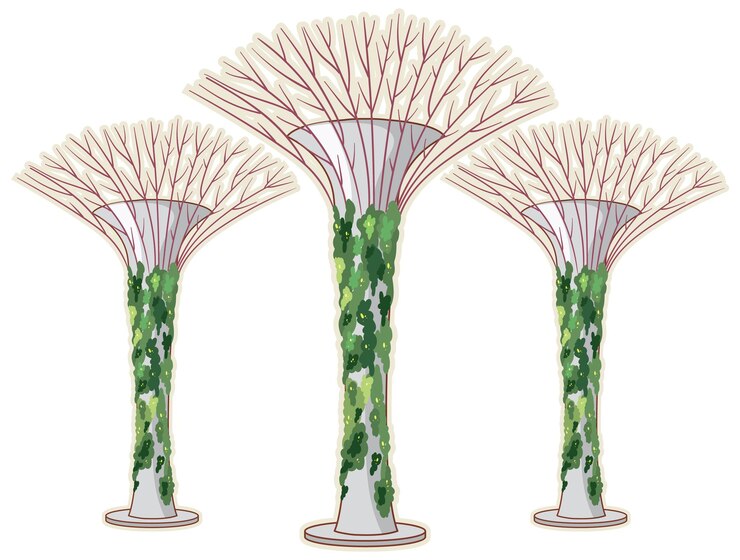 Kostenlose Vektor supertree grove in singapore illustration