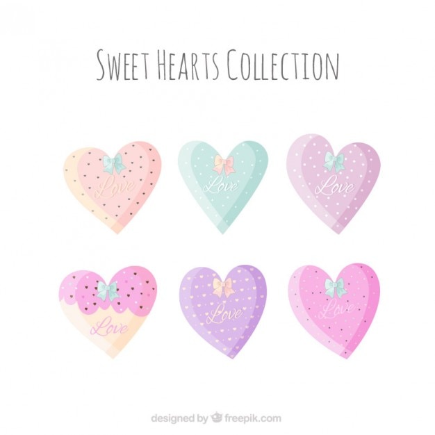 Kostenloser Vektor sweet hearts sammlung