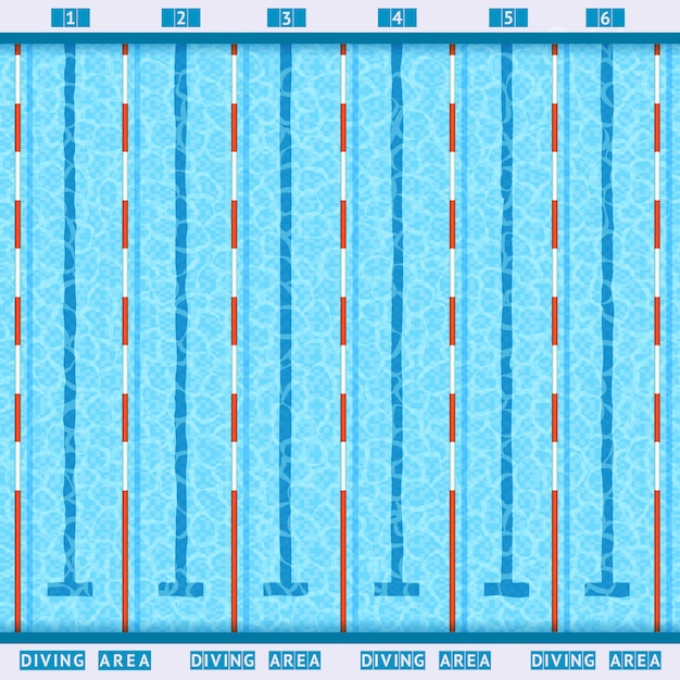 Kostenloser Vektor swimmingpool-draufsicht-flaches piktogramm