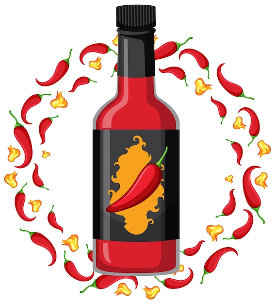 Kostenloser Vektor symbol für die flasche mit chili-sauce