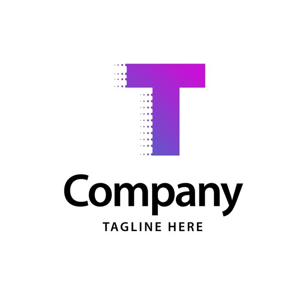 T Lila Logo Business Brand Identity Design Vektorillustration