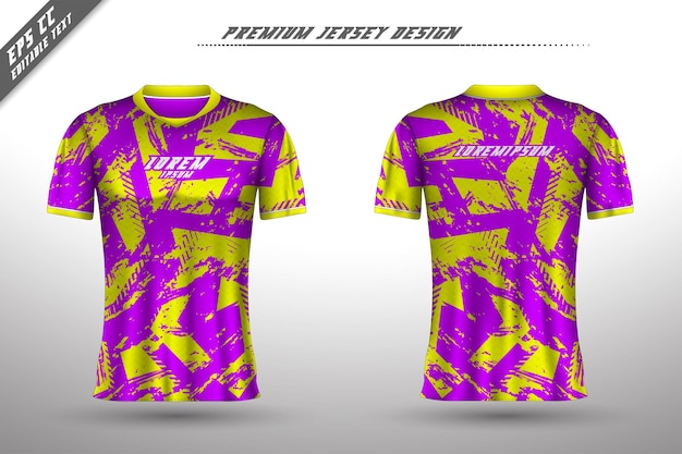 T-shirt-design vorne hinten sportdesign für den rennradsport-gaming-trikotvektor