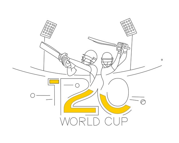 T20 World Cup Cricket Championship Poster Vorlage Broschüre dekoriert Flyer Banner Design