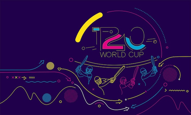 T20 World Cup Cricket Championship Poster Vorlage Broschüre dekoriert Flyer Banner Design