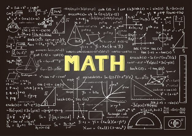 Tafel mit mathematischen Elementen