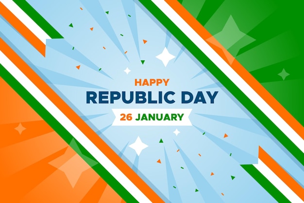 Tag der indischen Republik mit flachem Design