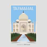 Kostenloser Vektor taj mahal werbeplakat vorlage