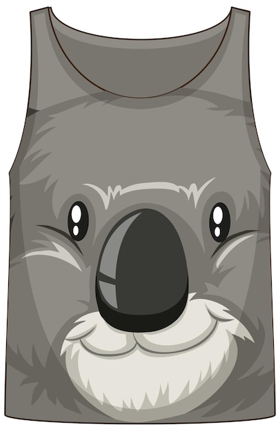 Kostenloser Vektor tanktop mit gesicht im koala-muster