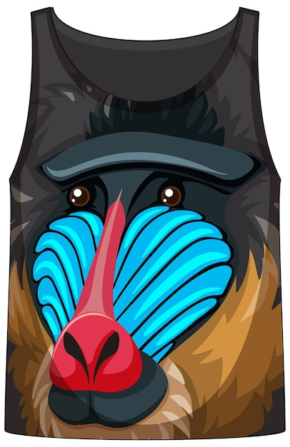 Kostenloser Vektor tanktop mit mandrill-affen-gesicht