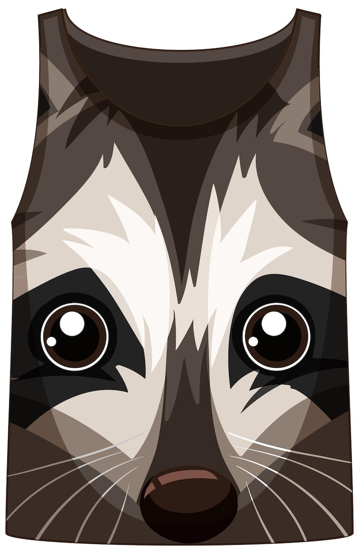 Kostenlose Vektor tanktop mit waschbären-gesicht