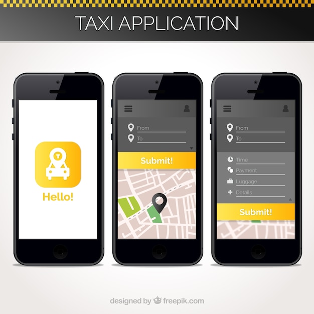 Taxi Anwendungsvorlage für mobile