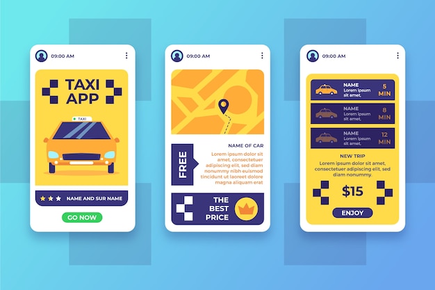 Taxi app schnittstellenkonzept