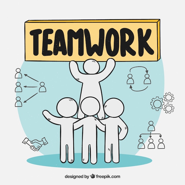Teamarbeitskonzept mit flachem Design