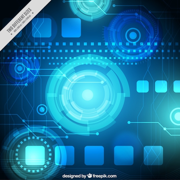 Technologie-Hintergrund mit runden Formen in den blauen Tönen