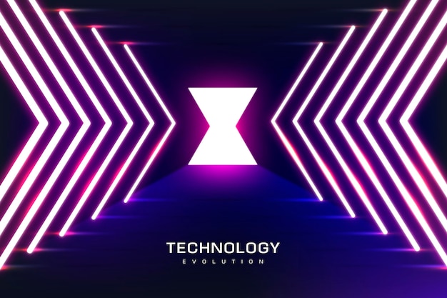 Technologie Hintergrund Neonlichter