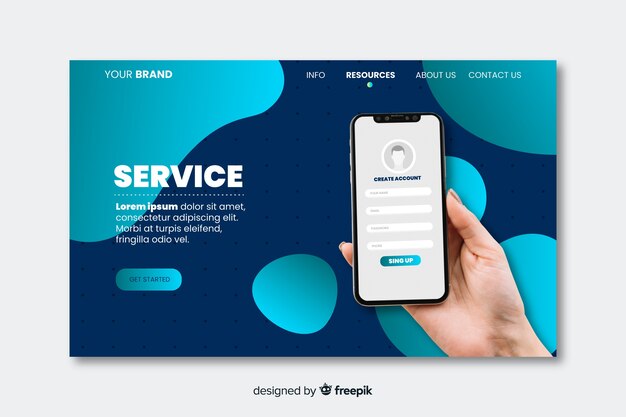 Technologie-Landingpage mit Foto