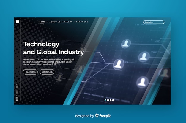 Technologie-landingpage mit foto