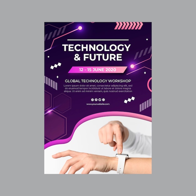 Technologie und zukünftige Flyer Vorlage