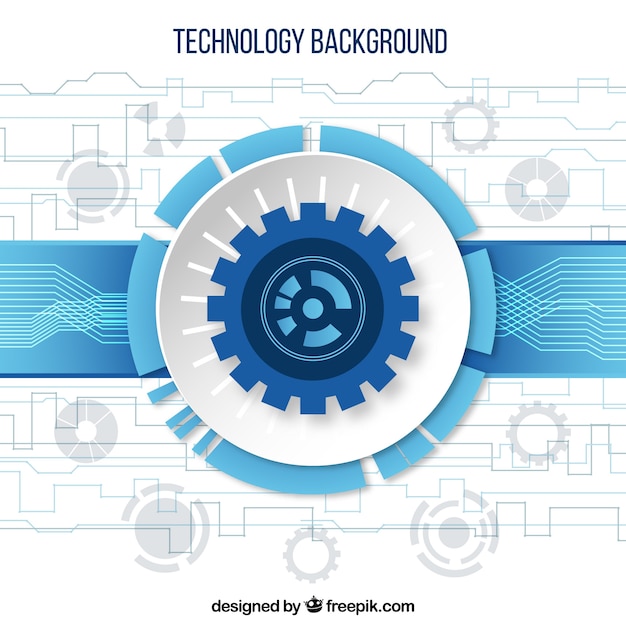 Technologieelementhintergrund in der flachen art