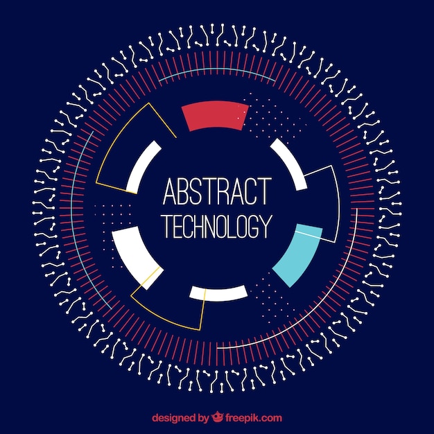 Kostenloser Vektor technologiehintergrund mit punkten ans linien