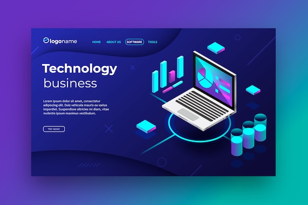 Technologiekonzept-Zielseitenschablone