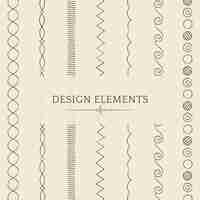 Kostenloser Vektor teilerlinie gestaltungselementvektorsammlung