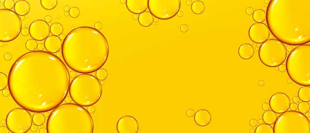 Textur von flüssigem gelbem öl mit luftblasen