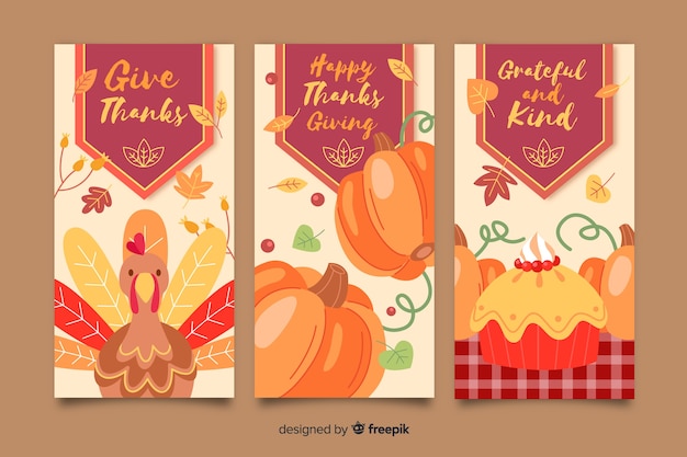 Thanksgiving-banner in flache bauform